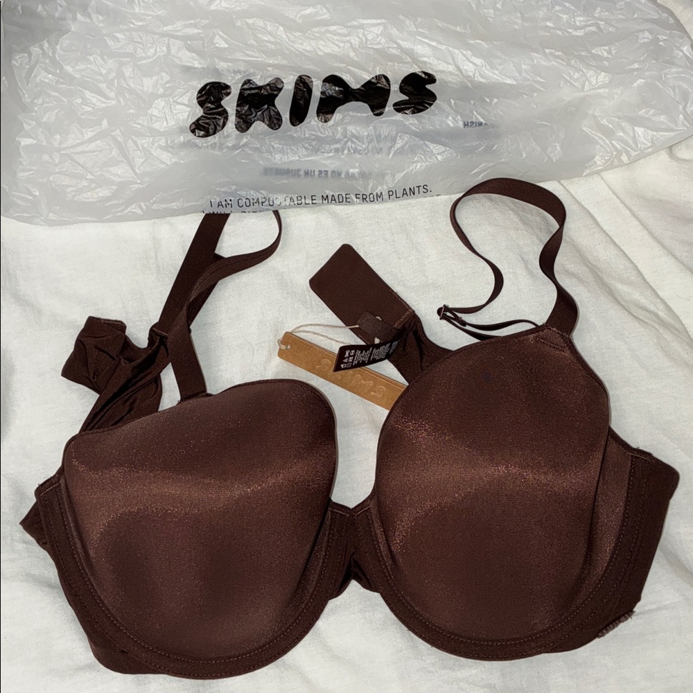 SKIMS 44 A Cocoa Chocolate brown Weightless DEMI BRA